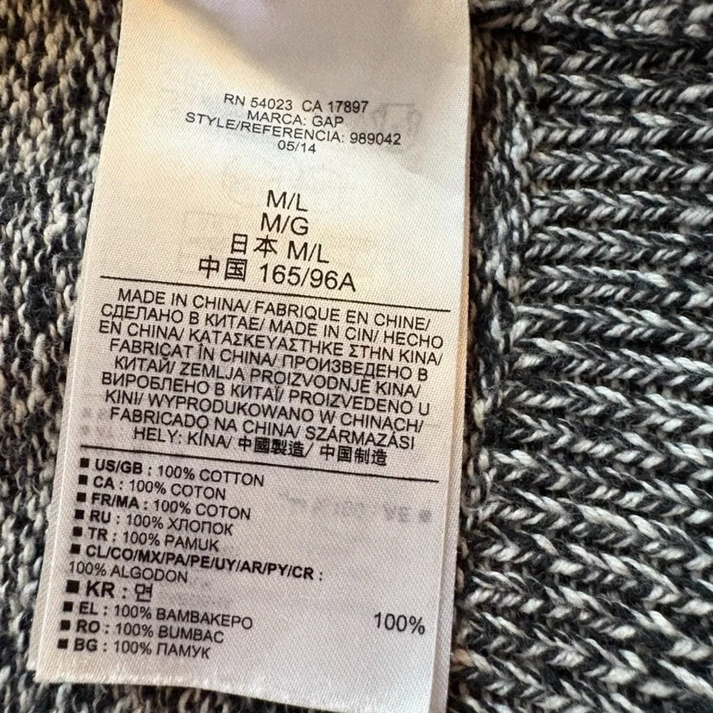 GAP Women Marled‎ Knit Open Front Cardigan Sweater Large Pockets Long Soft EUC